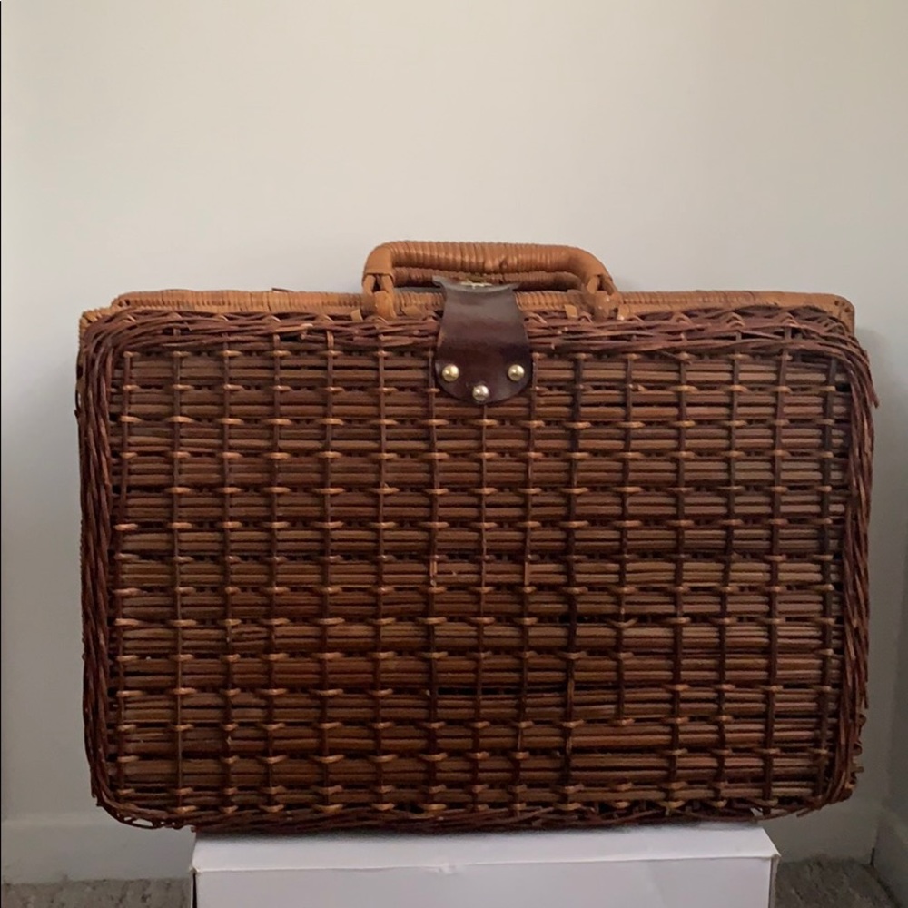 Straw suitcase